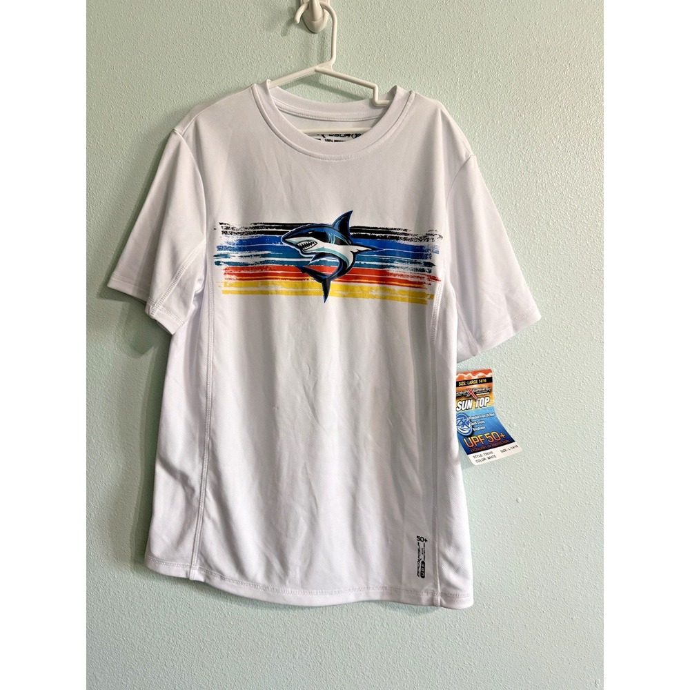 ZeroXposur Boy's Large 14/16 Rash Guard Swim Shirt UPF 50 Sun Protection NWT